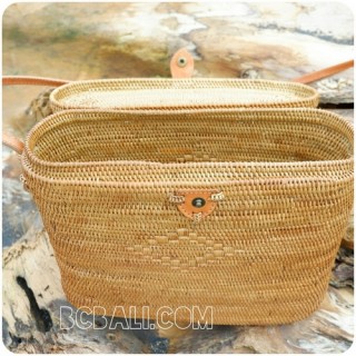 handmade straw ata handbag bucket women natural fashion